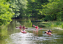 Paddler unterwegs im Spreewald